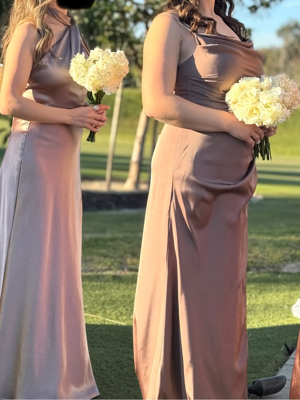 Birdy Grey Lydia Matte Satin Dress in Mocha - Picture 8 of 14